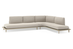 Chaise longue links + 2-zit