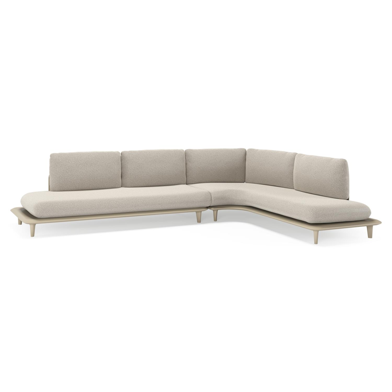 Bomero loungehoek in beige aluminium met firenze sand all weather solica kussen
