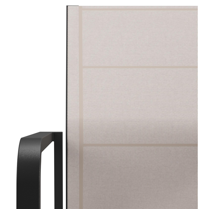 Como stapelbare tuinstoel in zwart aluminium en beige textilene