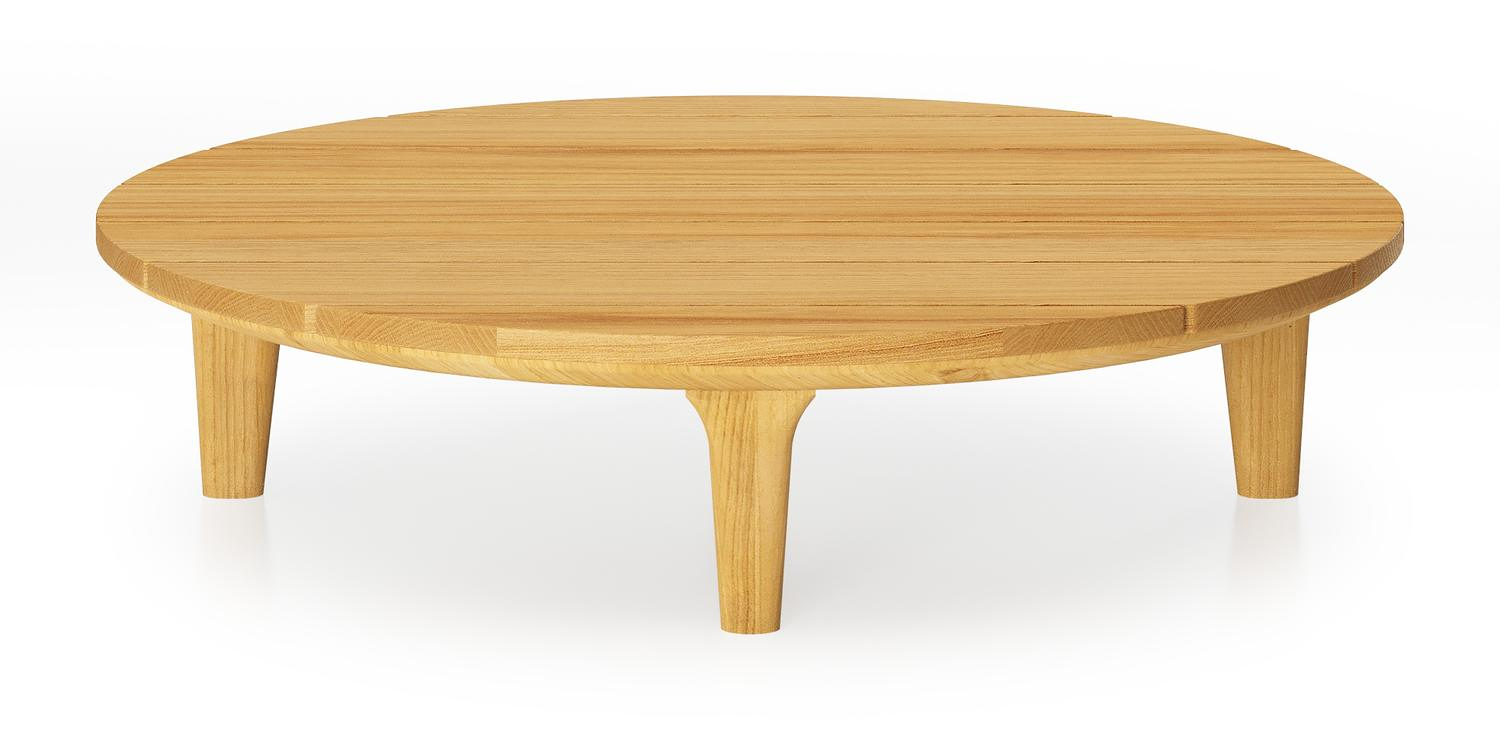 Table basse Bomero en teck- Diam. 85 x Haut. 20 cm