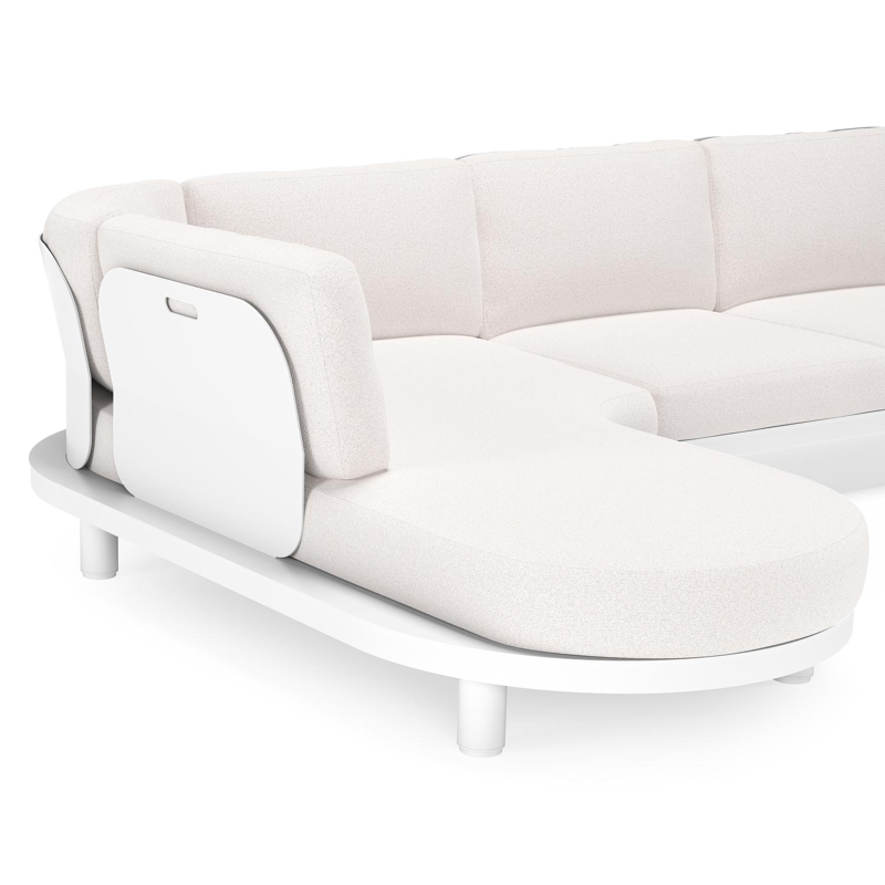 Donato loungehoek in wit aluminium met all weather solica Ego Eggshell kussen