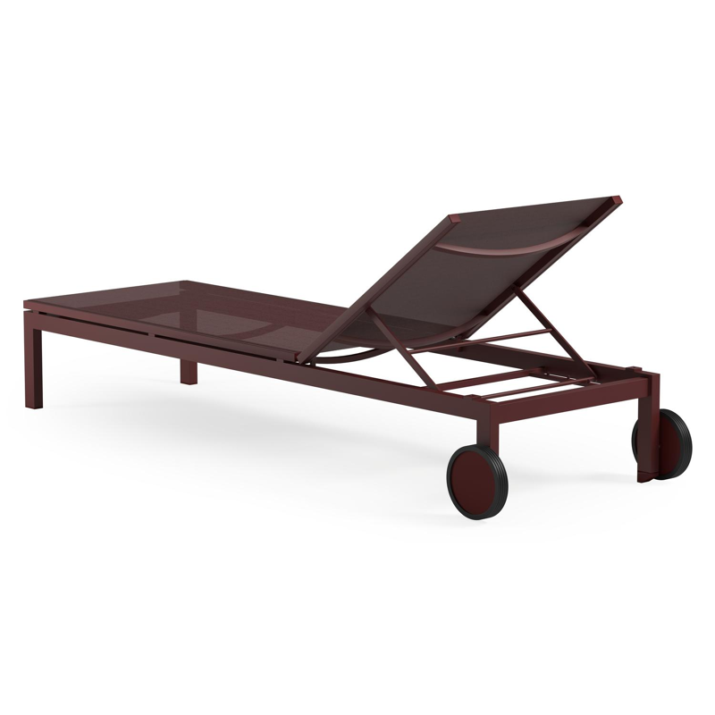 Set van 2 verstelbare Caravelle ligbedden in ruby aluminium