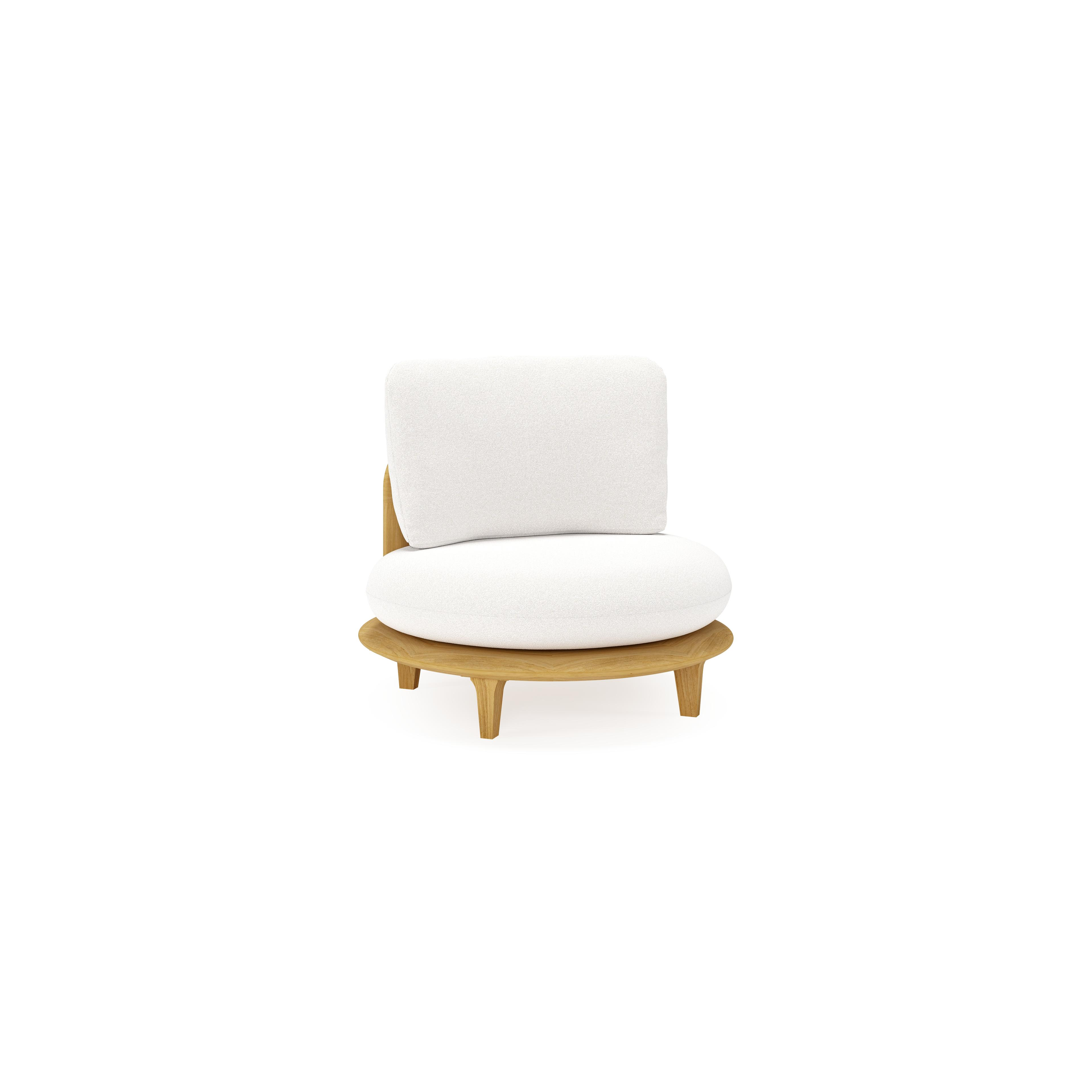 Bomero loungestoel in teak met soul optik all weather solica kussen