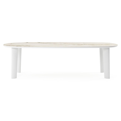 Amico tuintafel bombo in wit aluminium en volkeramiek Colorado Dunes - L 270 x B 125 x H 73.5 cm