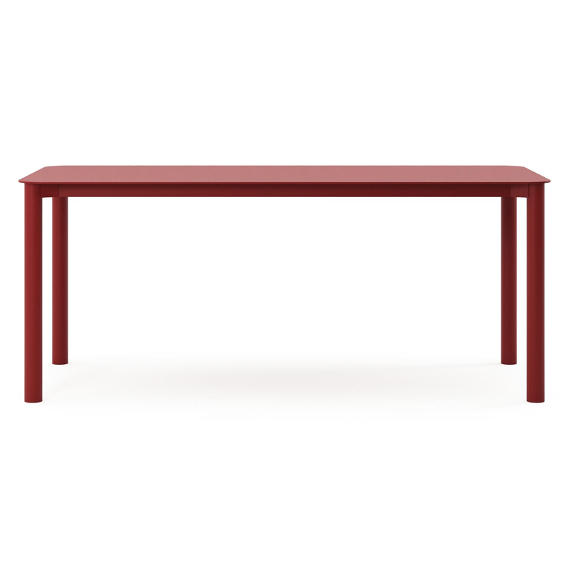 Table de jardin Orso rectangulaire arrondie en aluminium ruby - Lg. 200 x Lrg. 80 x Haut. 75 cm