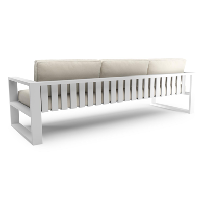 Verato loungebank in wit aluminium met natte white all weather sunbrella® luxe kussen