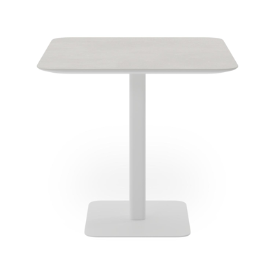 Fano (Piemonte) tuintafel in wit aluminium en volkeramiek new york - L 80 x B 80 x H 73,5 cm