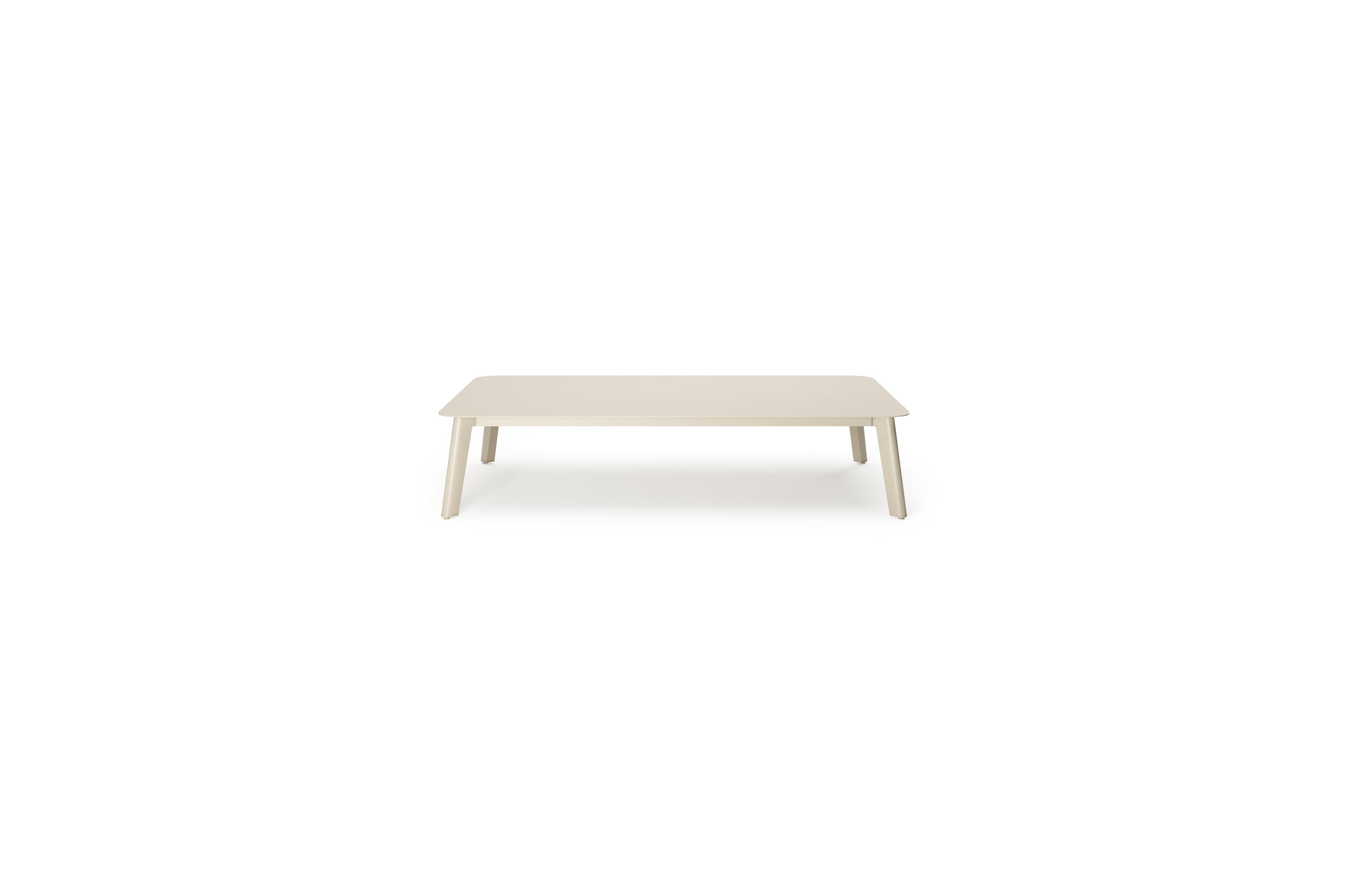 Mosa loungetafel in beige aluminium en aluminium beige - L 140 x B 85 x H 30 cm