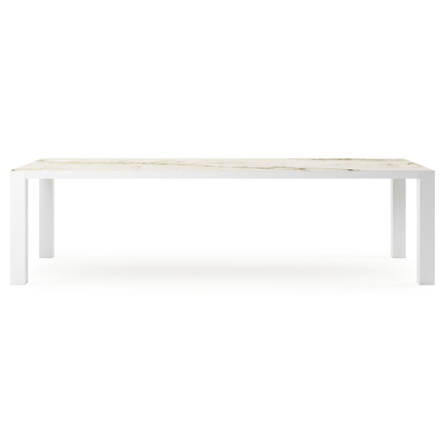 Nano tuintafel rechthoekig in wit aluminium en volkeramiek colorado dunes - L 280 x B 110 x H 75 cm