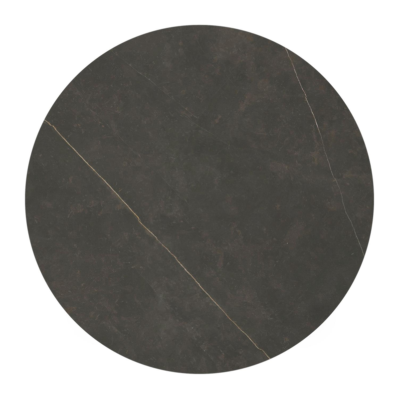 Table de jardin Donato en aluminium noir et céramique pleine calatorao - Dia. 148 x H 76 cm