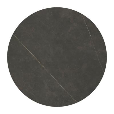 Table de jardin Donato en aluminium noir et céramique pleine calatorao - Dia. 148 x H 76 cm