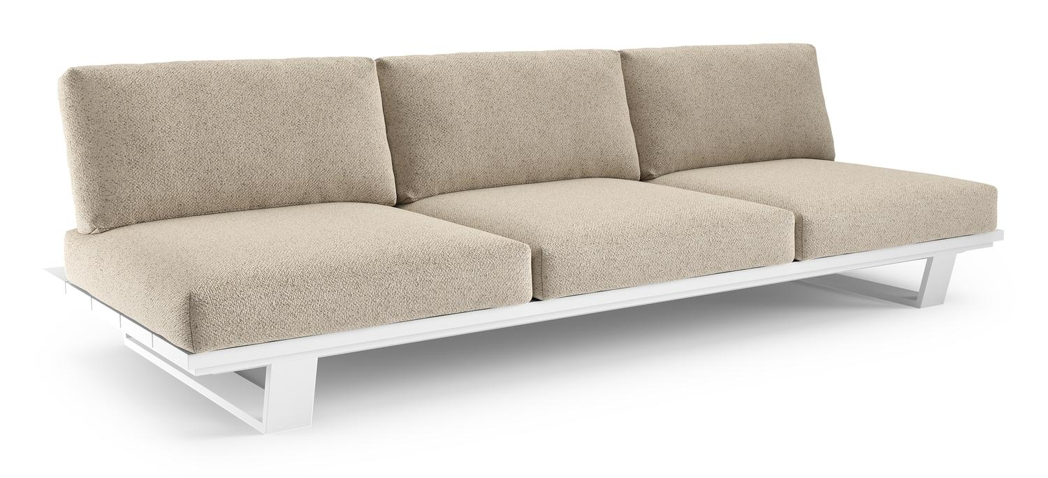 Pagino loungebank in wit aluminium met bora desert all weather cosytica kussen