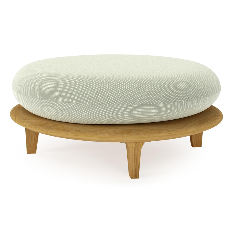 Bomero poef in teak met slow spirea all weather sunbrella® luxe kussen