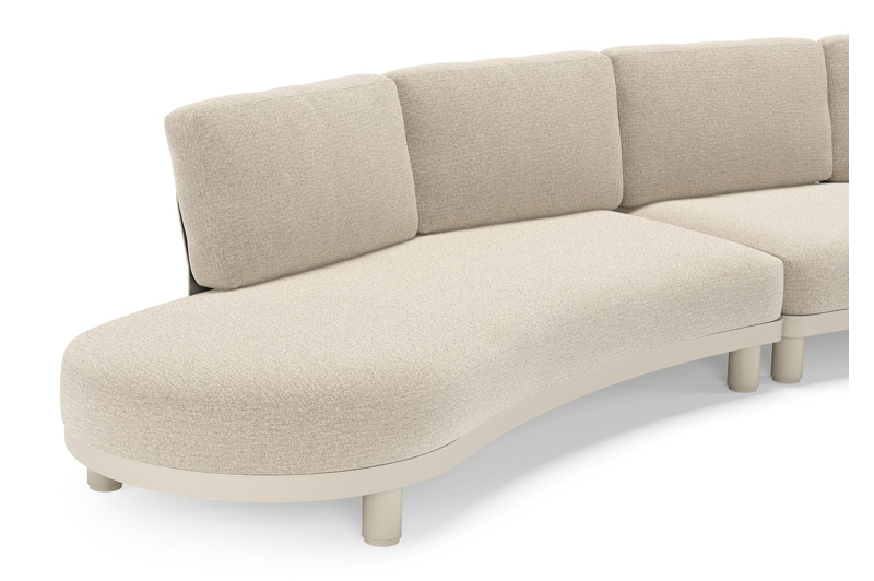 Donato loungehoek in beige aluminium met all weather cosytica Catania Sand kussen