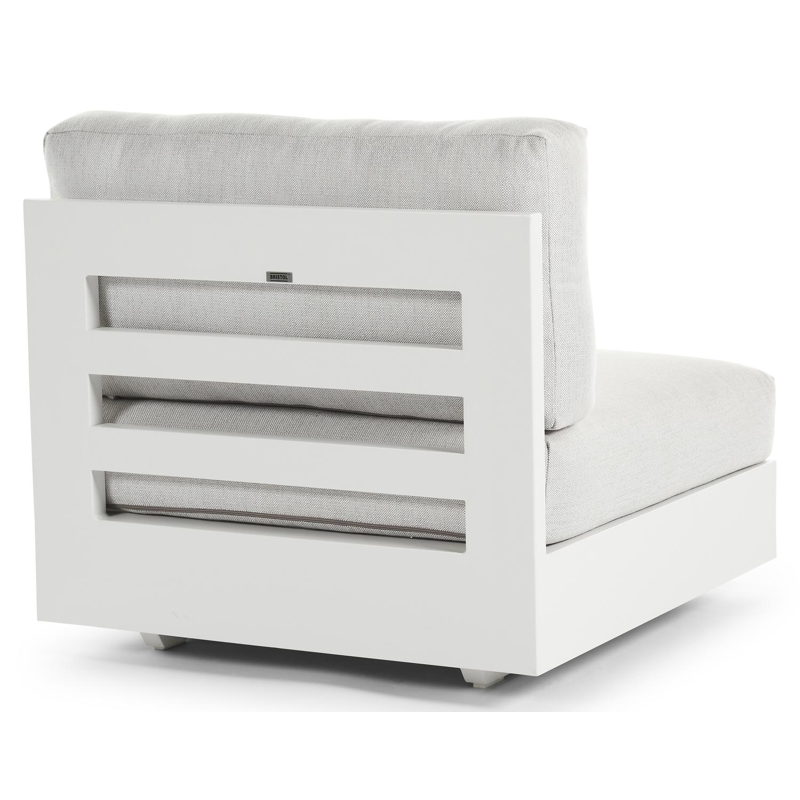 Como loungestoel 1-zit in wit aluminium met savane whisper all weather sunbrella® luxe kussen