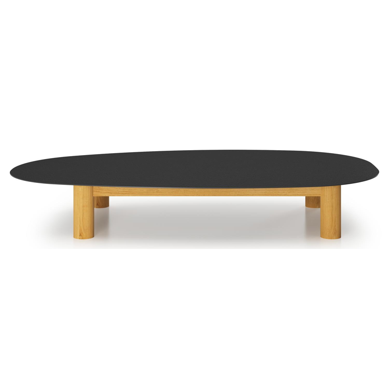 Donato - Organo loungetafel organisch in teak en volkeramiek Nero Black - L 151 x B 90 x H 25 cm