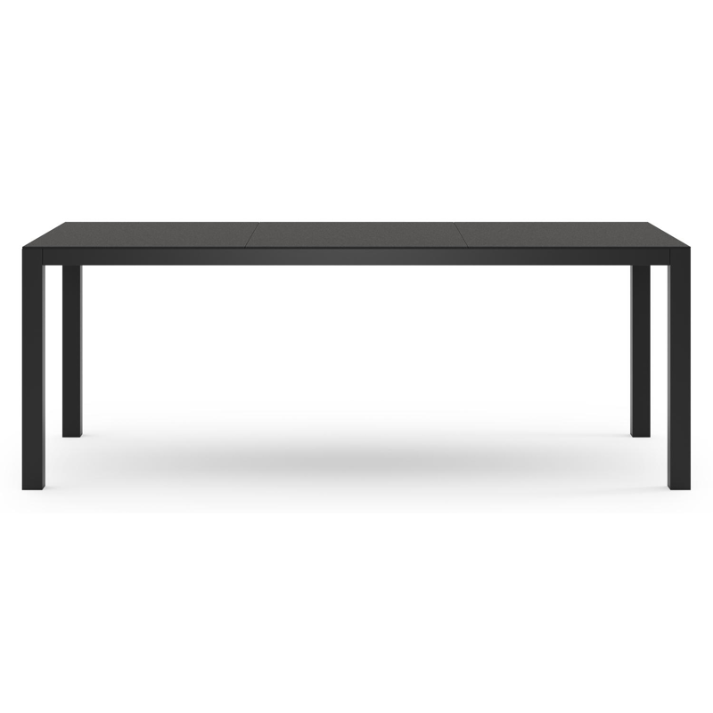 Table de jardin Toma rectangulaire en aluminium noir et sintered stone noir - Lg. 200 x Lrg. 90 x Haut. 73 cm
