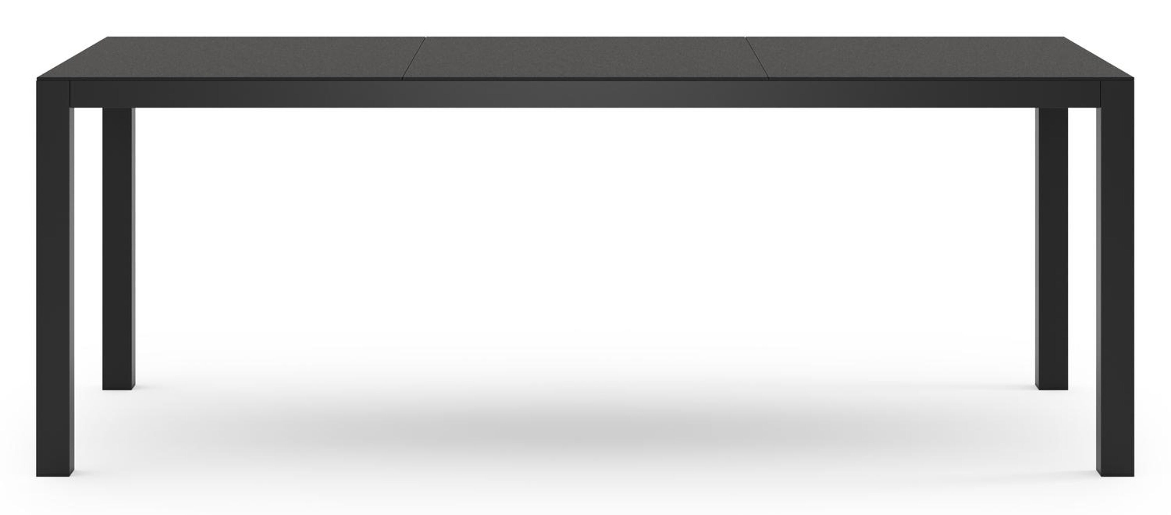 Toma ensemble de jardin rectangulaire en aluminium noir et sintered stone noir avec 6 Bahia chaises de jardin