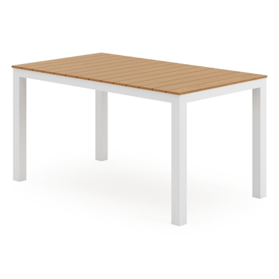 Toma tuintafel in wit aluminium en polywood - L 140 x B 80 x H 72.5 cm