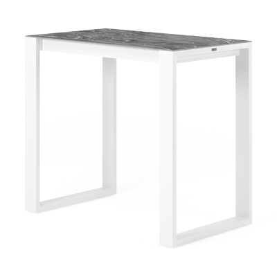 Verato bartafel in wit aluminium en volkeramiek mar del plata - L 120 x B 70 x H 106 cm