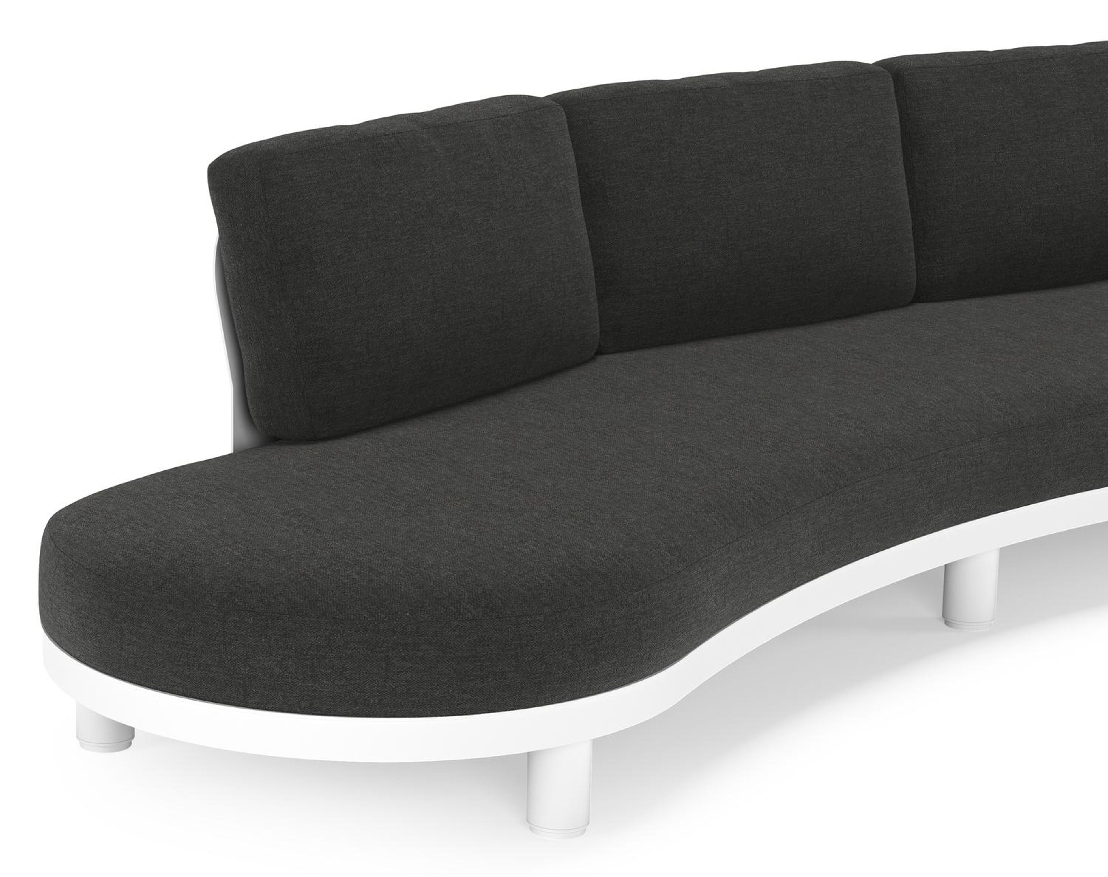 Donato loungebank in wit aluminium met all weather sunbrella® luxe Chartres Sooty kussen