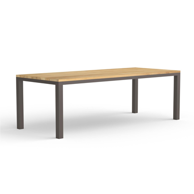 Como tuintafel in aluminium met tafelblad in teak - L 240 x B 100 cm