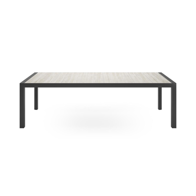 Madura tuintafel in zwart aluminium en volkeramiek grijs - L 255 x B 100 x H 74 cm