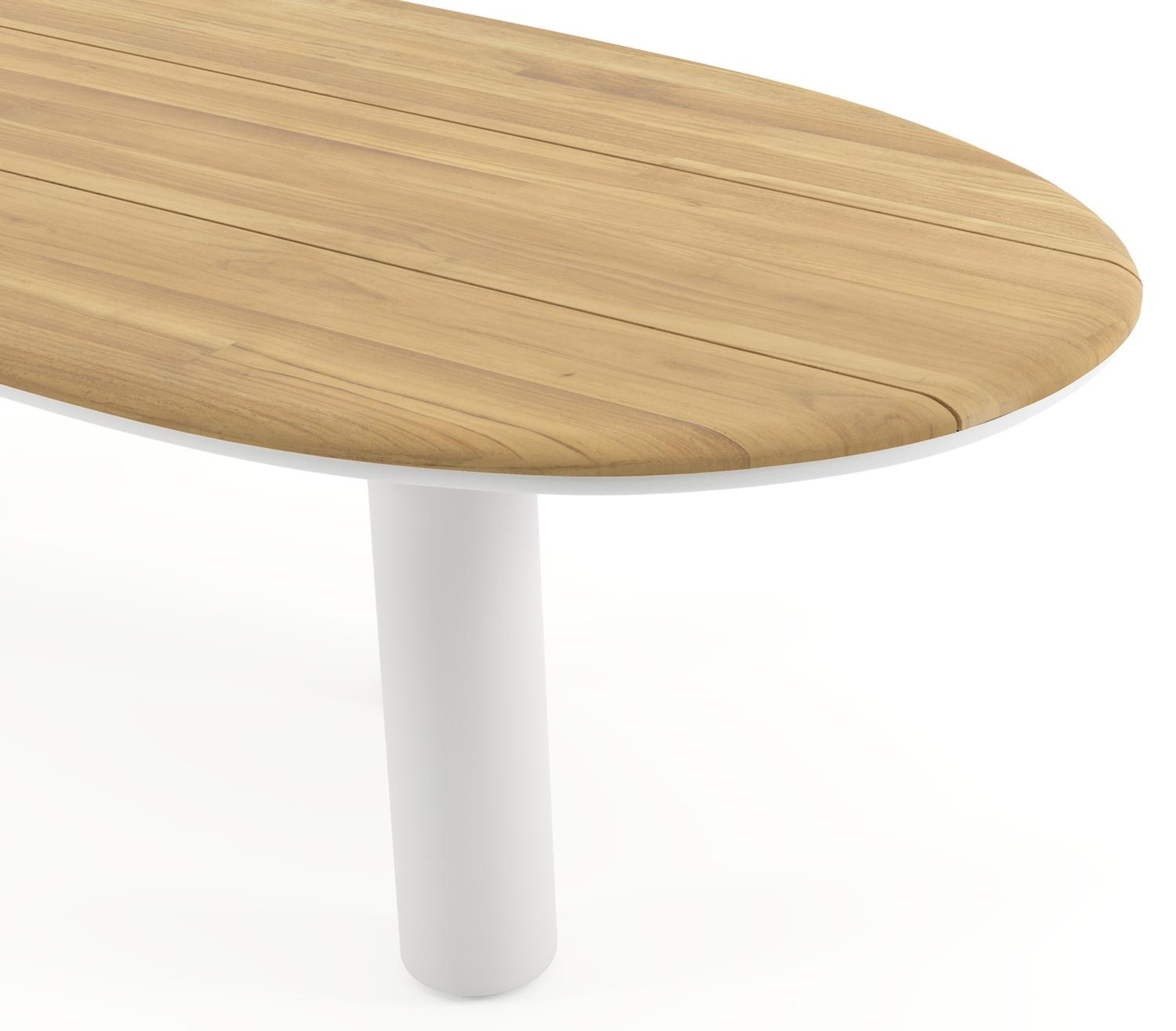 Amico tuintafel organisch in wit aluminium en teak - L 280 x B 120 x H 74 cm