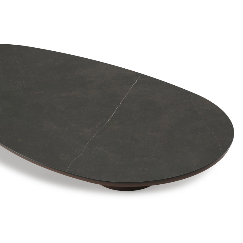 Amico loungetafel organisch in taupe aluminium en volkeramiek Calatorao - L 170 x B 91 x H 25 cm