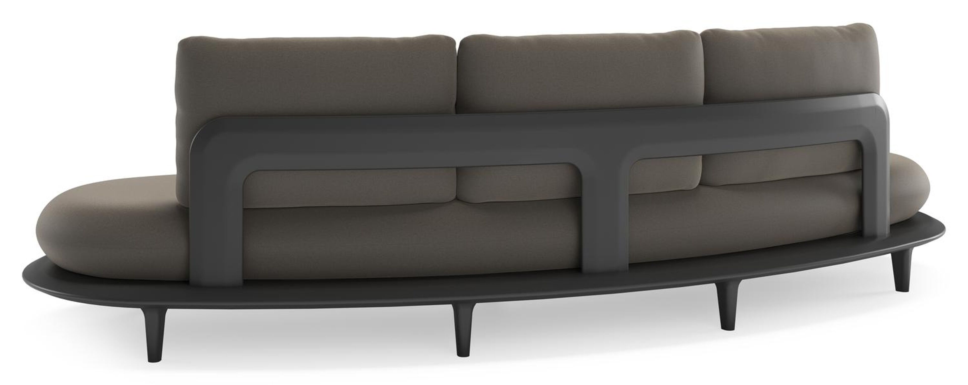 Bomero loungebank in zwart aluminium met natte carbon beige all weather sunbrella® luxe kussen