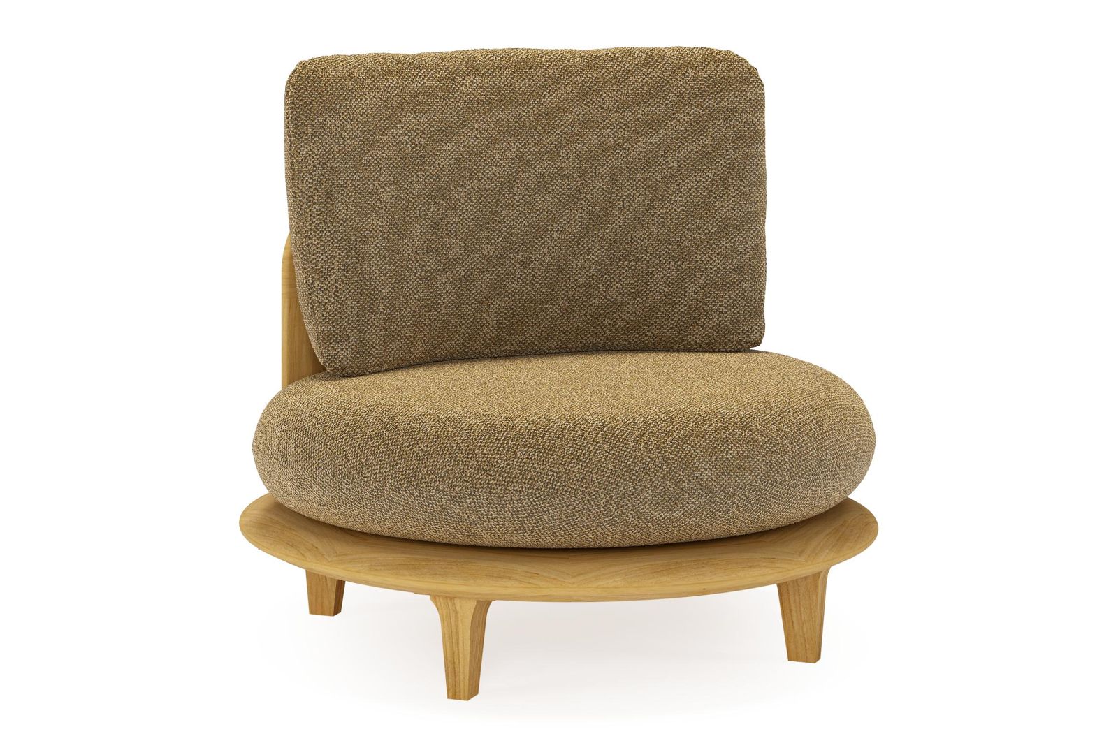 Bomero loungestoel in teak met madagascar walnut all weather cosytica kussen