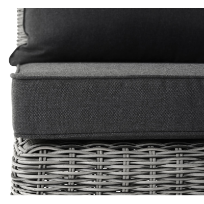 Borello loungezetelbank 3-zit in grijs wicker en grijs wicker met grijs weather+ softtouch kussen