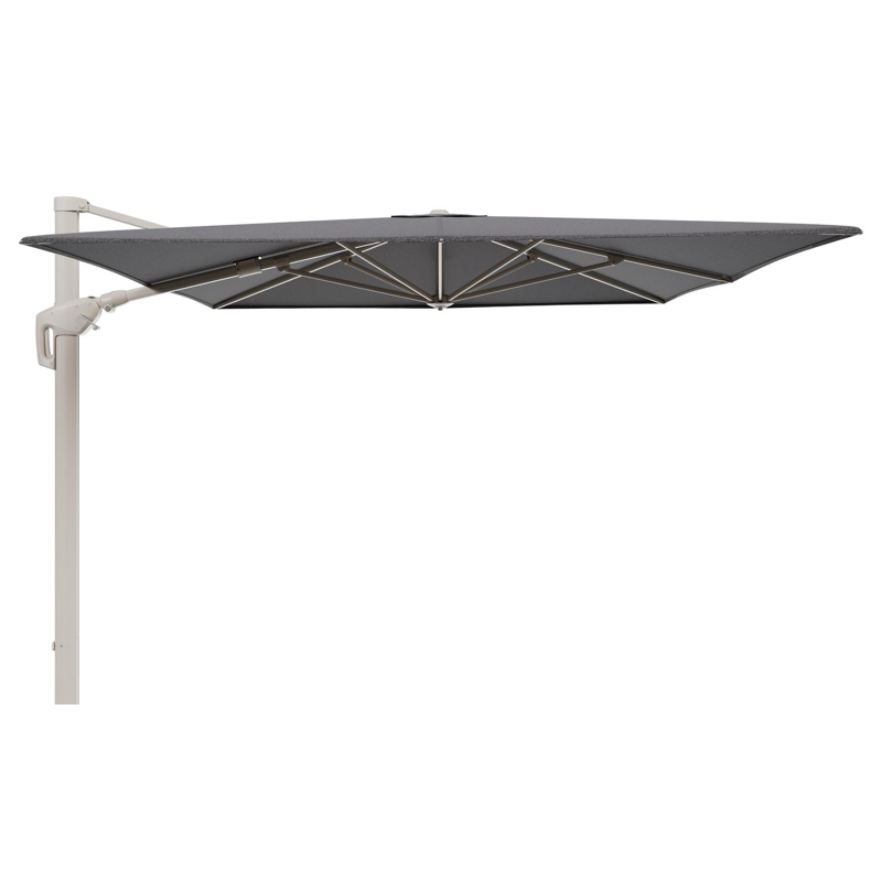 Parasol pendant Minore avec fonction tilt en aluminium beige et toile de parasol All Weather Solica Firenze Tunder - Lg.1 400 x Lg.2 300 cm (sans pied de parasol)
