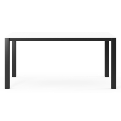 Table de jardin Como en aluminium noir et céramique pleine Arctic White - Lg. 160 x Lrg. 100 x Haut. 75 cm