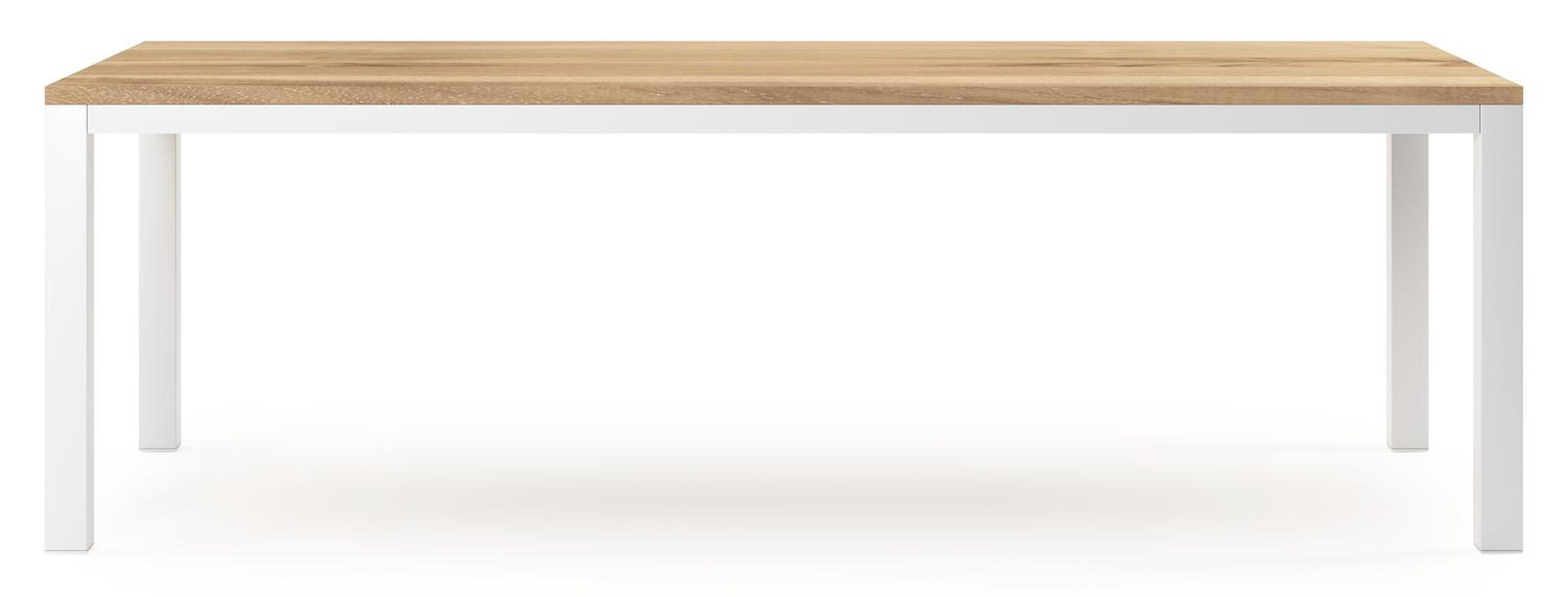 Como tuintafel in wit aluminium en teak - L 240 x B 100 x H 75 cm