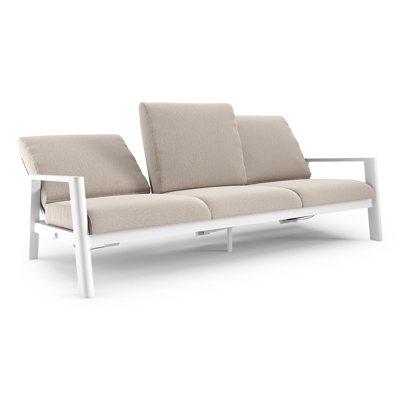 Cirello loungebank in wit aluminium met slow farafra all weather sunbrella® luxe kussen