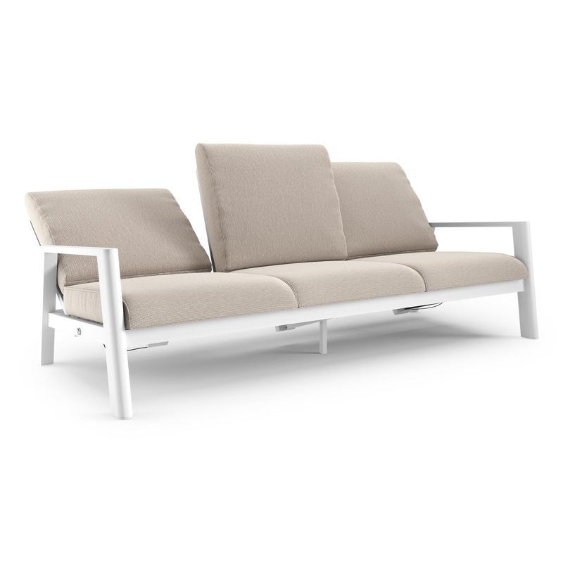 Cirello loungebank in wit aluminium met slow farafra all weather sunbrella® luxe kussen