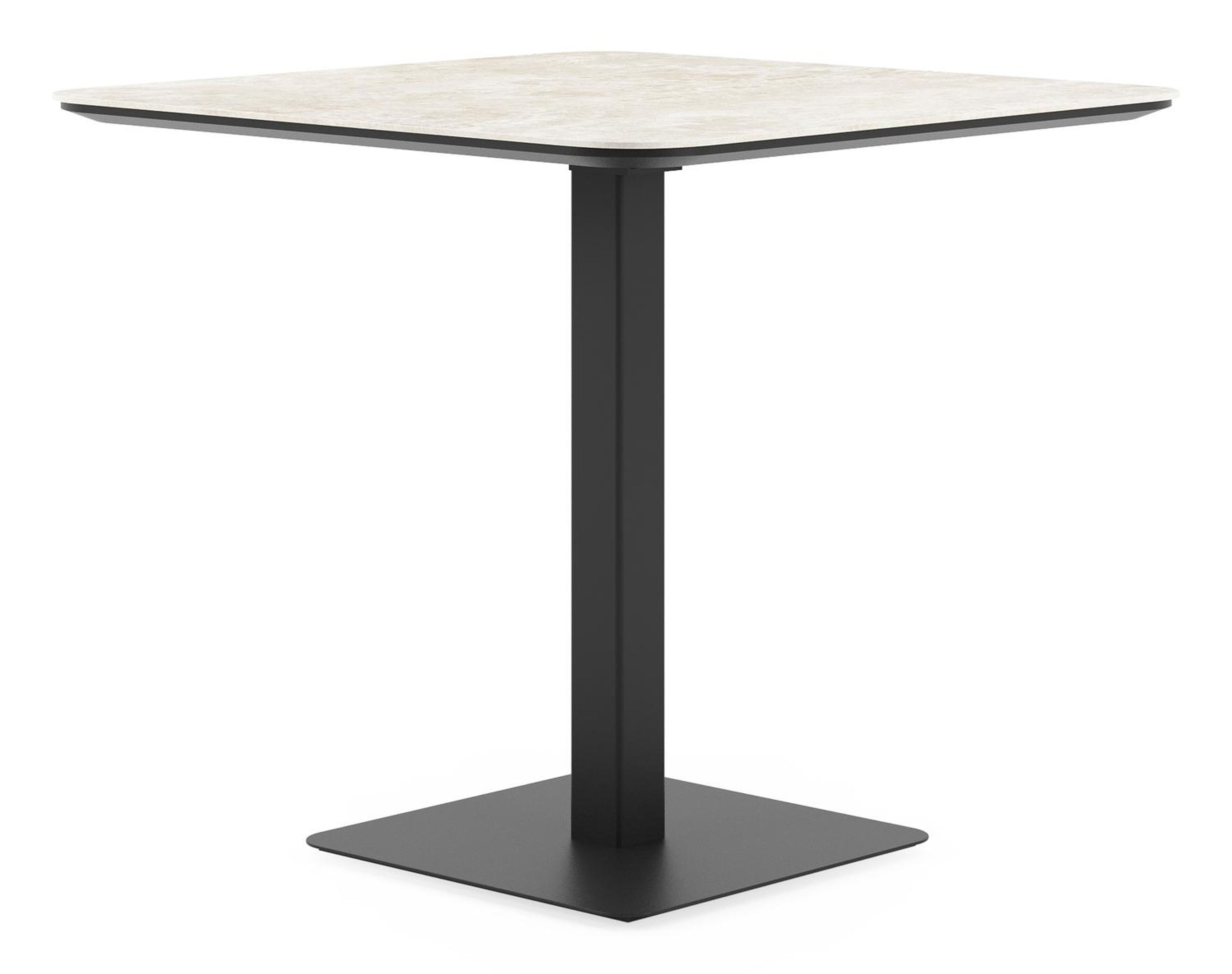 Fano kantelbare tuintafel afgerond vierkant in zwart aluminium en volkeramiek Rapolano - L 80 x B 80 x H 73 cm