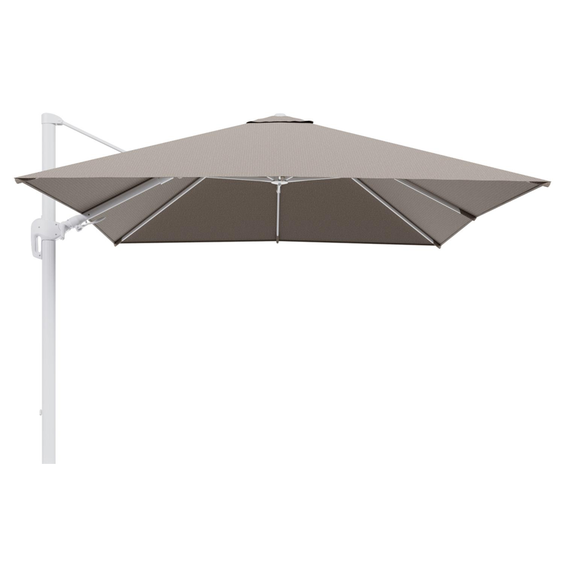 Rufina zweefparasol tiltfunctie in wit aluminium en parasoldoek in All Weather Solica Firenze Earth  - L1 300 x L2 300 cm (zonder voet) (zonder voet)