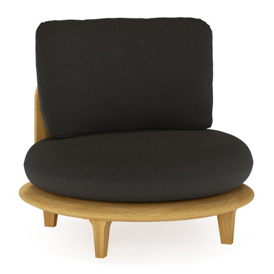 Bomero loungestoel in teak met heritage char all weather sunbrella® luxe kussen