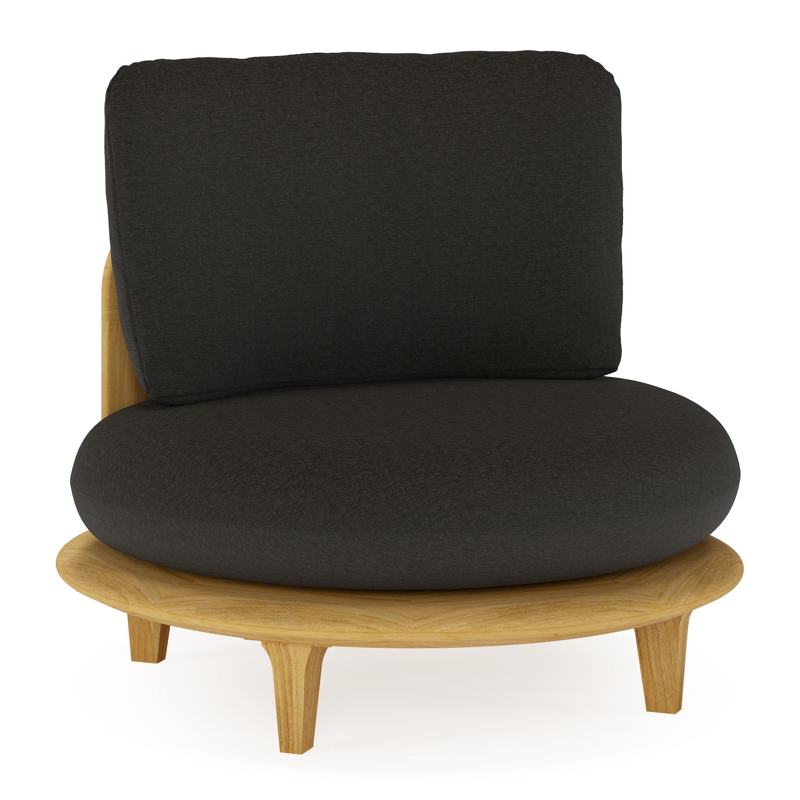 Bomero loungestoel in teak met heritage char all weather sunbrella® luxe kussen