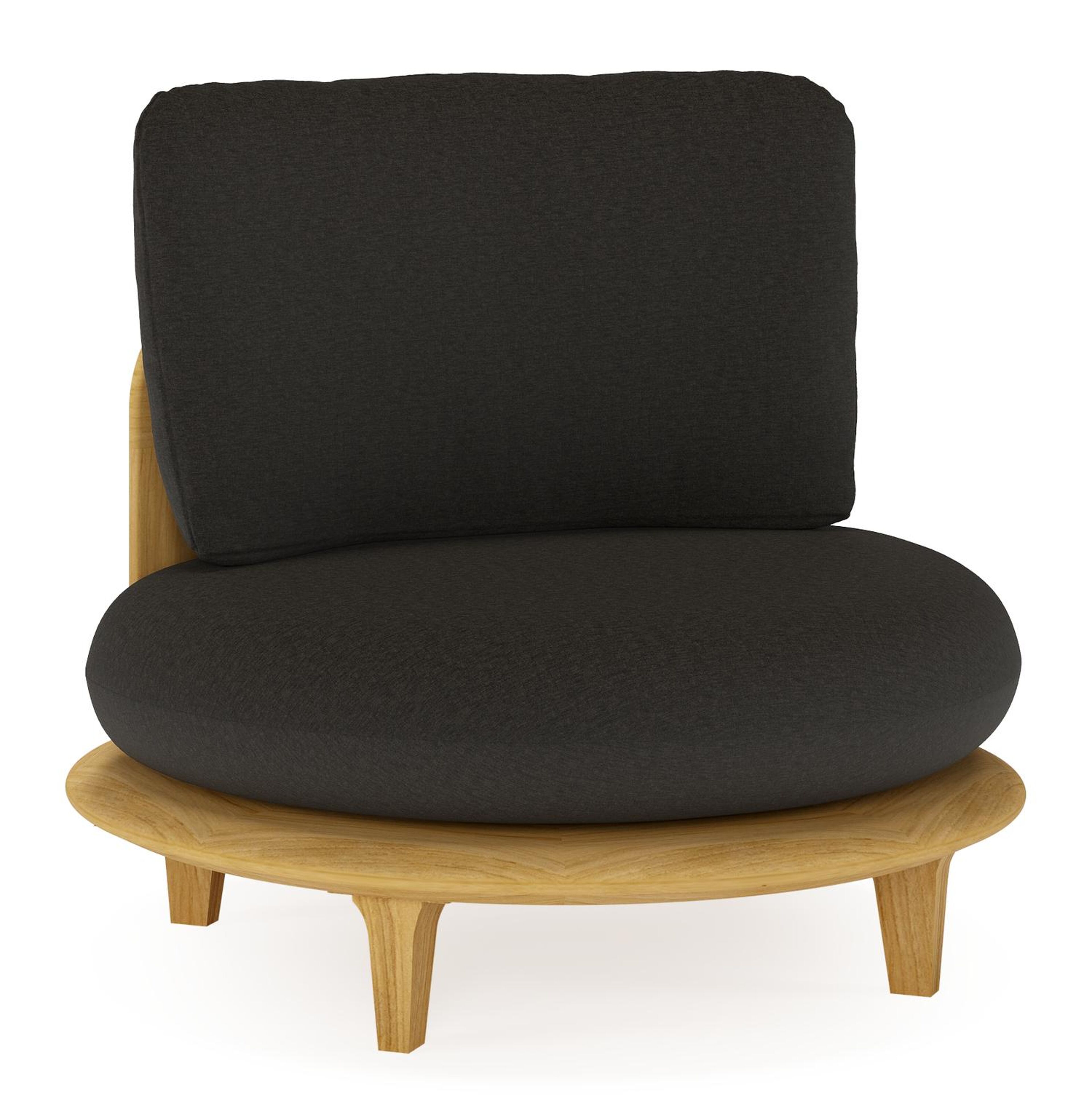Bomero loungestoel in teak met heritage char all weather sunbrella® luxe kussen