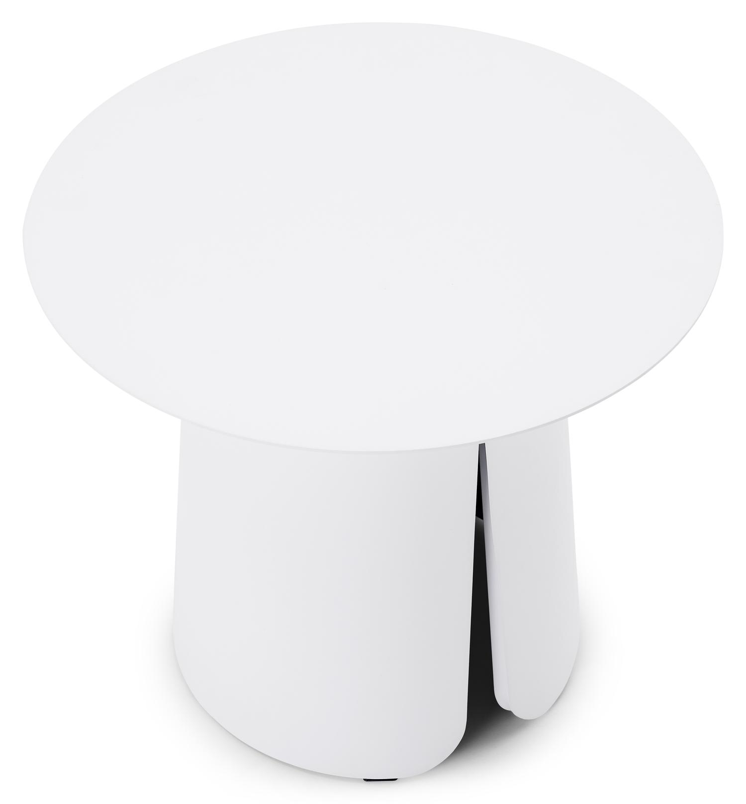 Avila bijzettafel in wit aluminium - Dia. 45 x H 39 cm