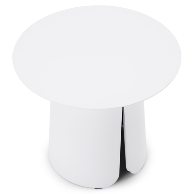 Avila bijzettafel in wit aluminium - Dia. 45 x H 39 cm