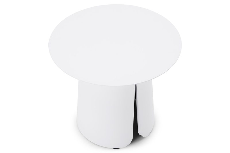 Avila bijzettafel in wit aluminium - Dia. 45 x H 39 cm