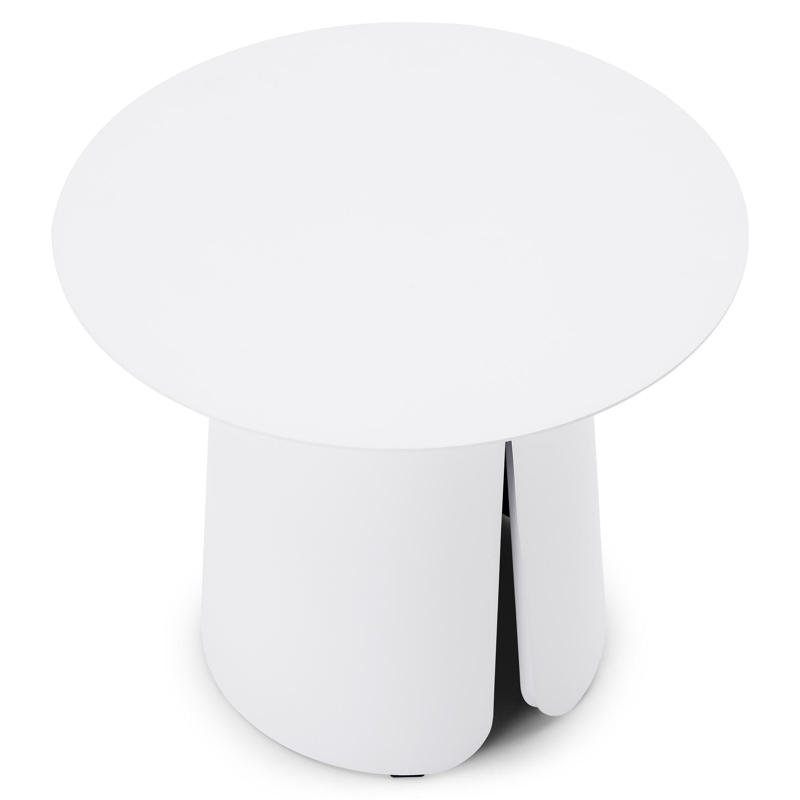 Avila bijzettafel in wit aluminium - Dia. 45 x H 39 cm