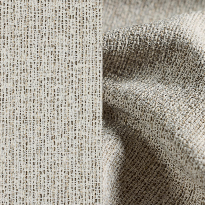 Lomano loungehoek in zwart aluminium en beige verticaal geweven luxe vlakke rope met Catania Greige all weather cosytica