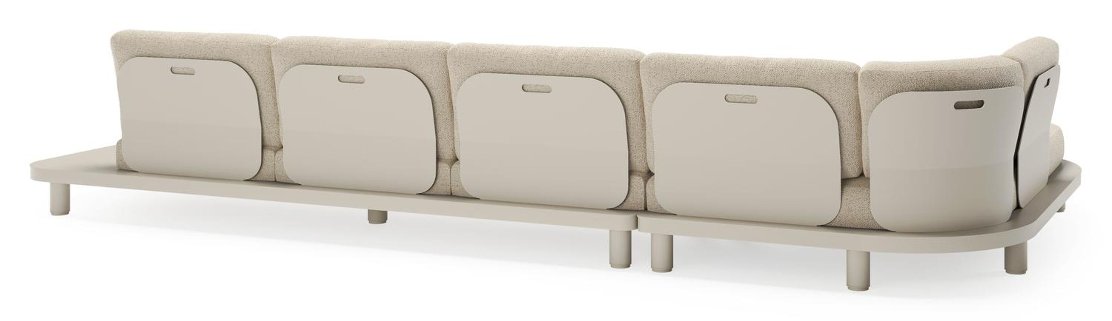 Salon de jardin d'angle Donato en aluminium beige et coussins en all weather cosytica bora forest