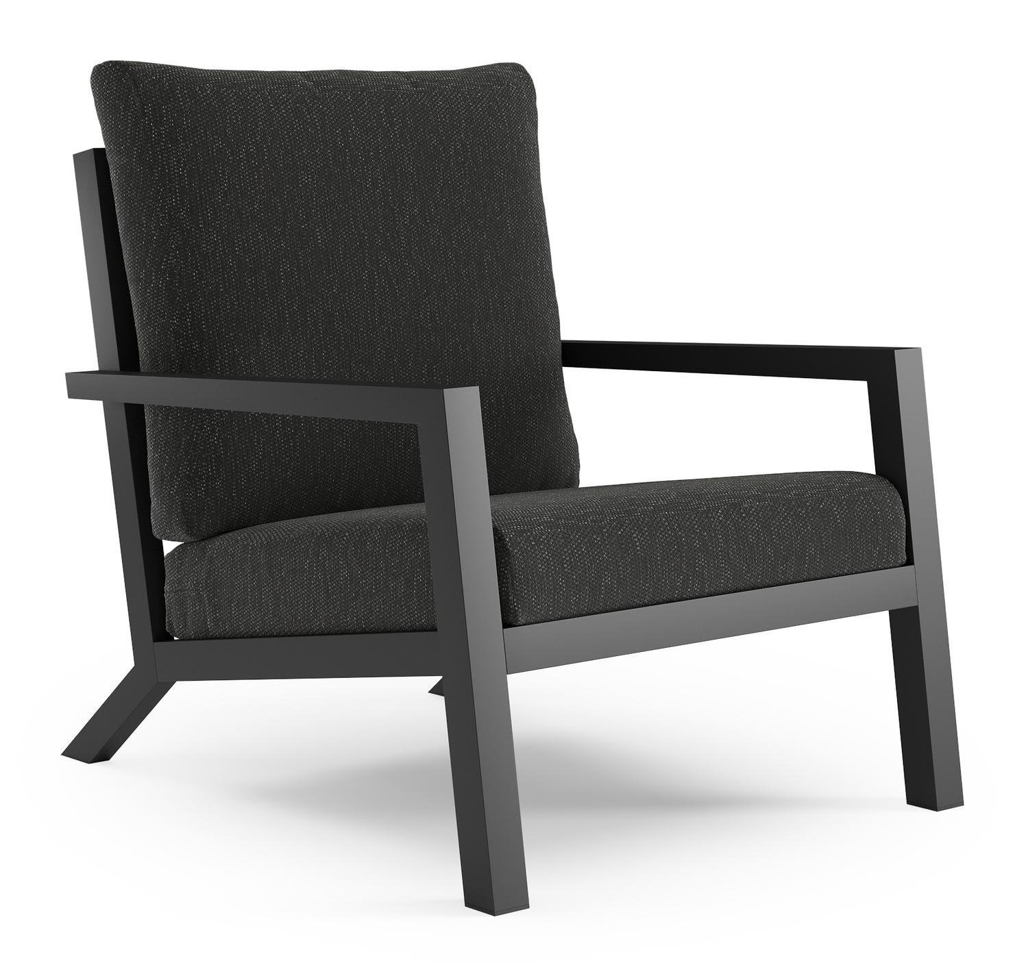 Arnes loungestoel in zwart aluminium met sky black weather+ softtouch kussen