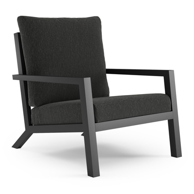 Arnes loungestoel in zwart aluminium met sky black weather+ softtouch kussen